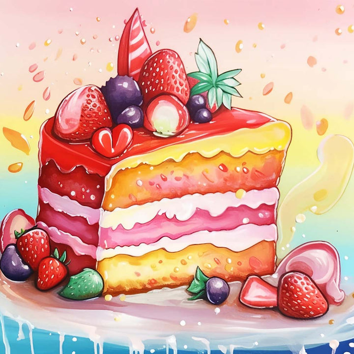 Fruittaart met Lagen Diamond Painting
