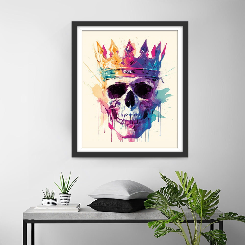 Geheimzinnig Schedel met Kroon Diamond Painting