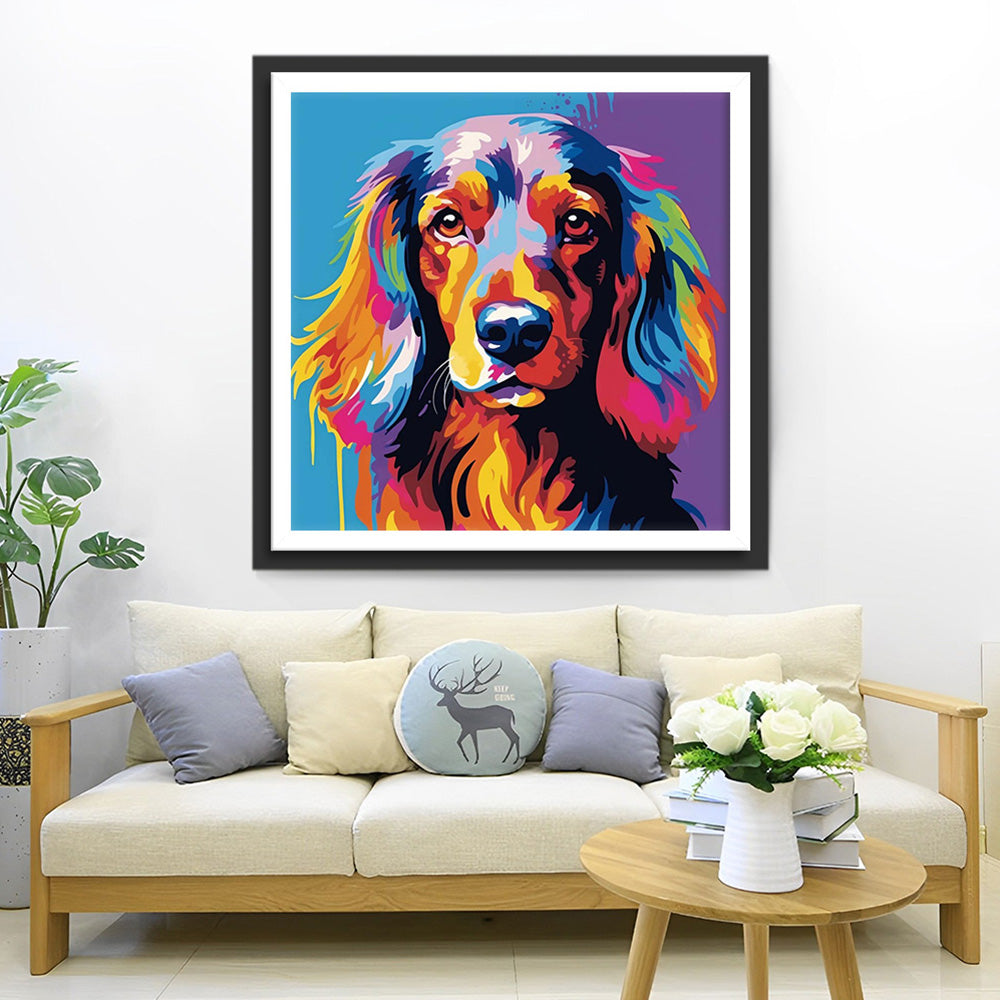 Gekleurde Teckel Diamond Painting