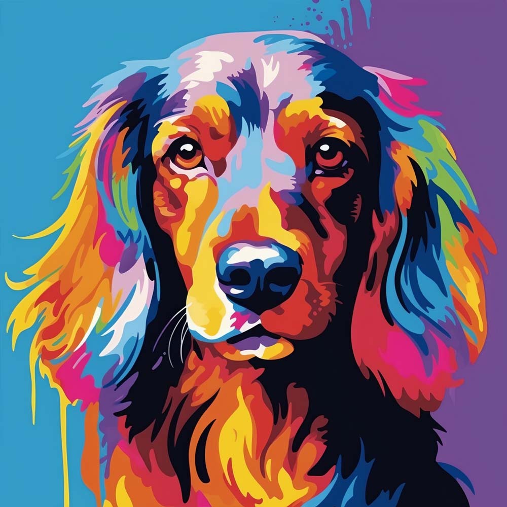 Gekleurde Teckel Diamond Painting