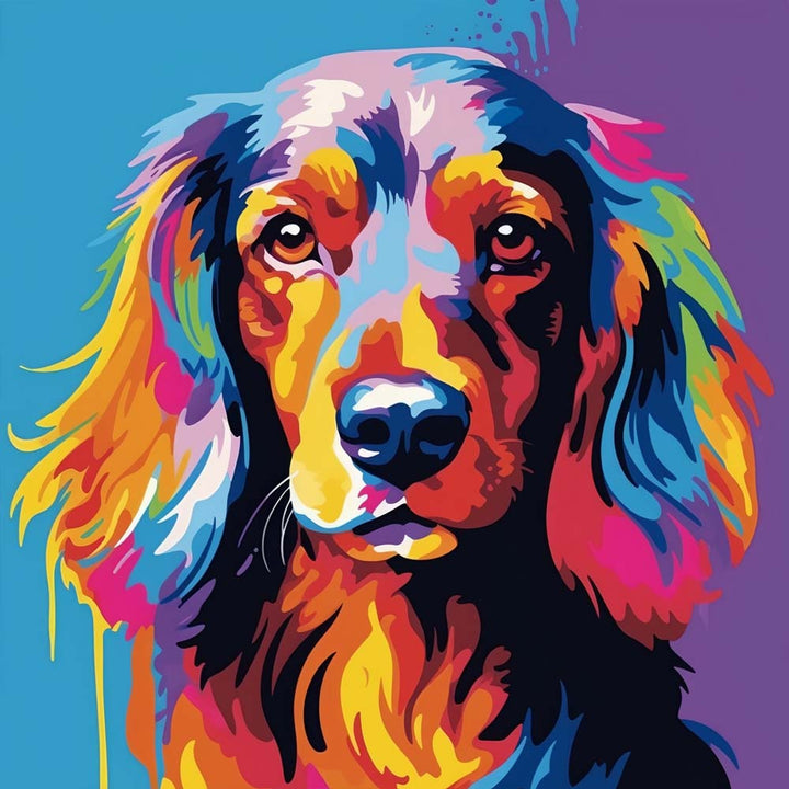 Gekleurde Teckel Diamond Painting