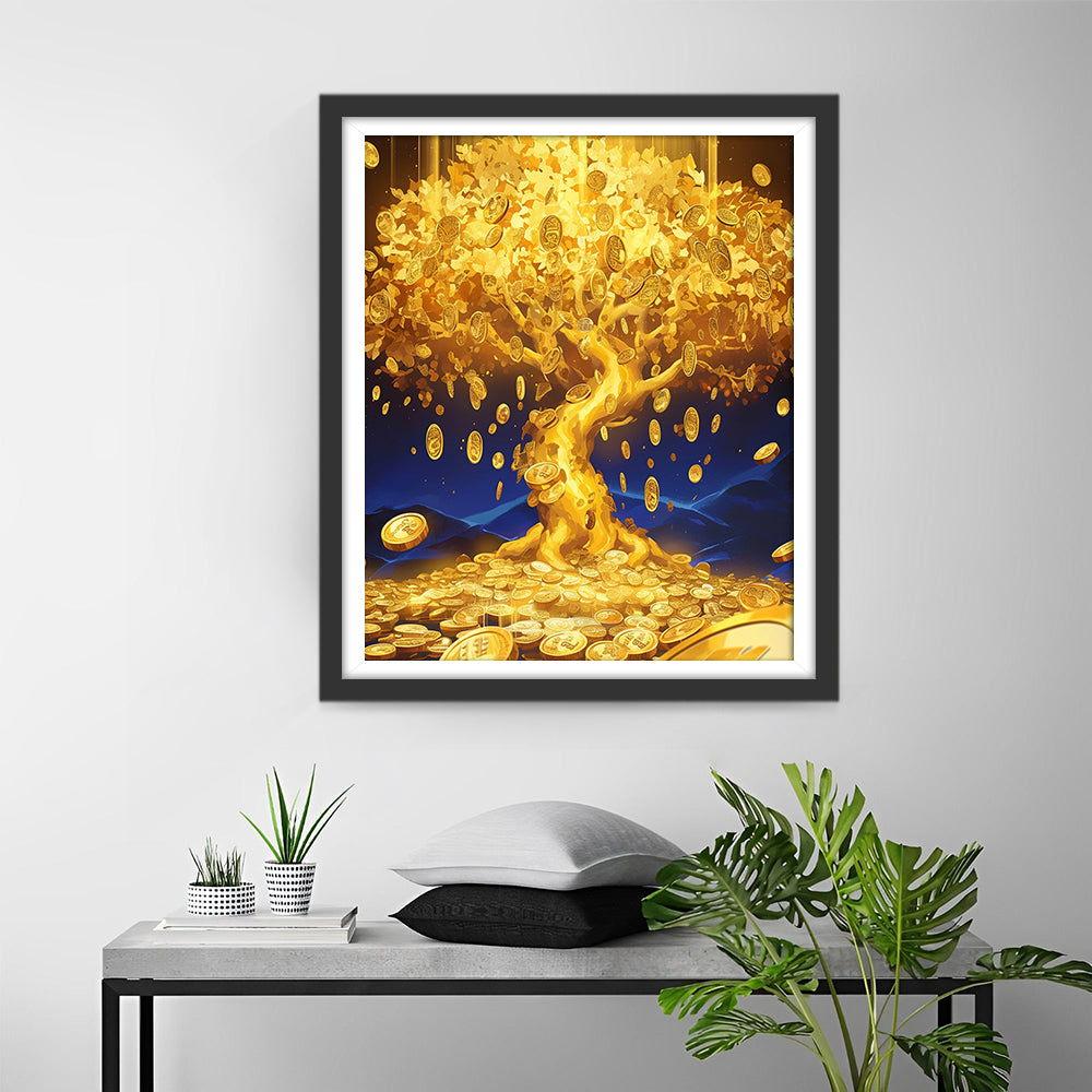 Geldboom in Glans Diamond Painting
