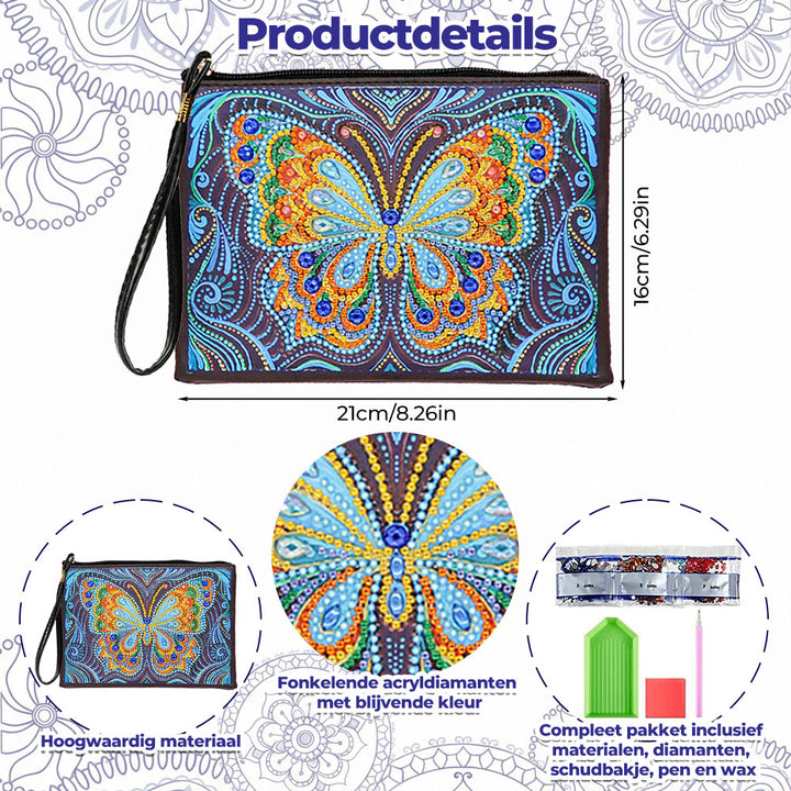 Gele Vlinder met Grote Vleugels Diamond Painting Polstas