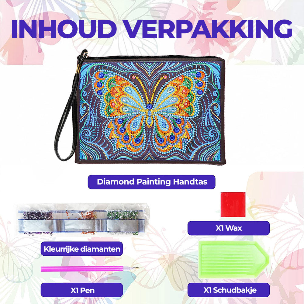 Gele Vlinder met Grote Vleugels Diamond Painting Polstas