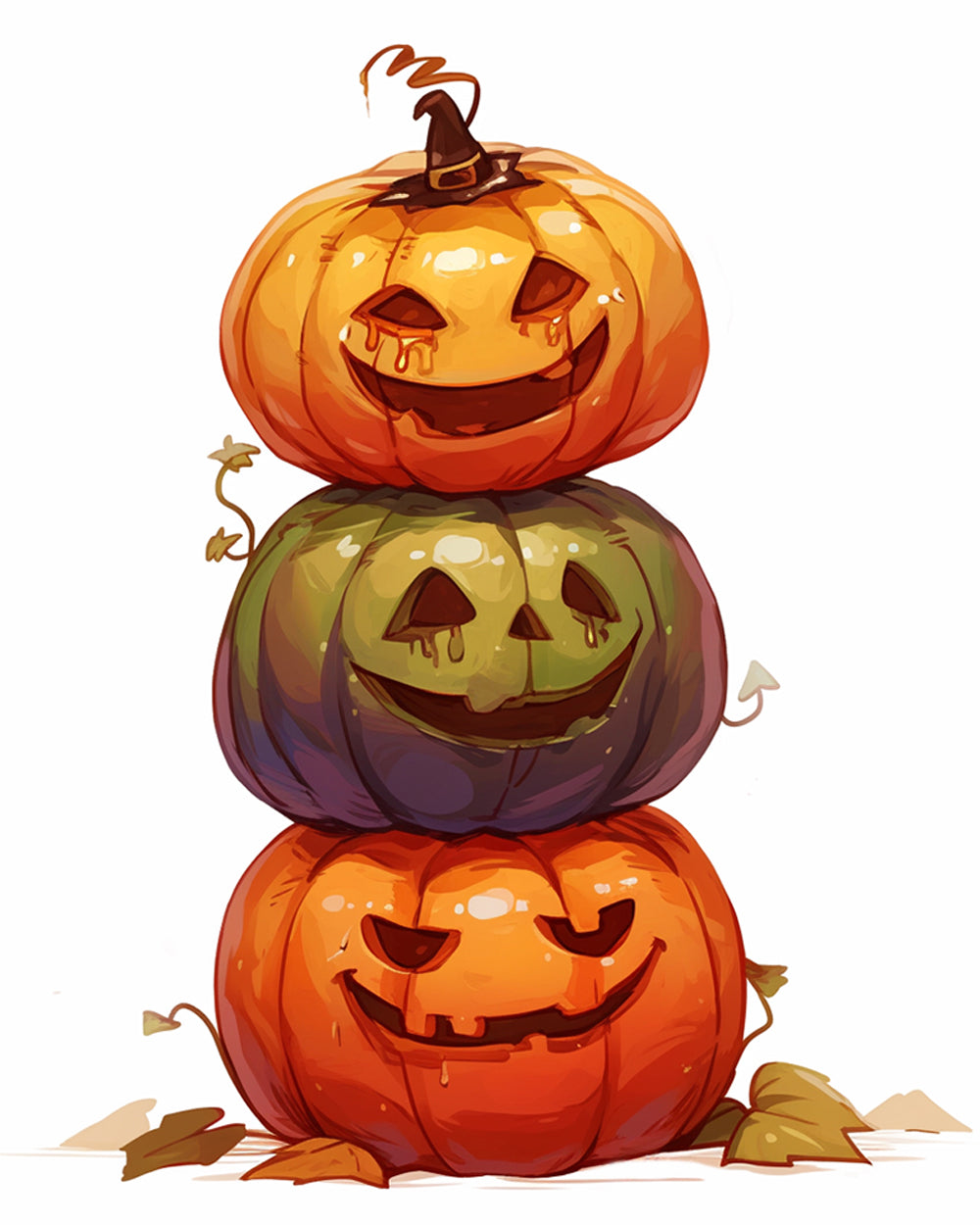 Gestapelde Halloween-pompoenen Diamond Painting