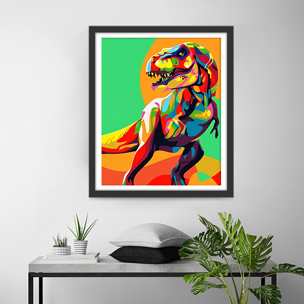 Gigantische Kleurrijke Dinosaurus Diamond Painting