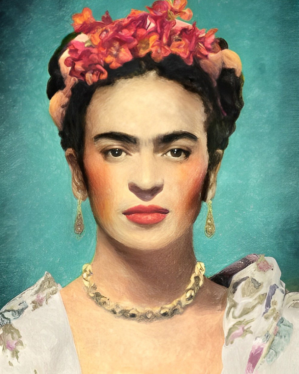 Glimlachende Frida Kahlo Diamond Painting