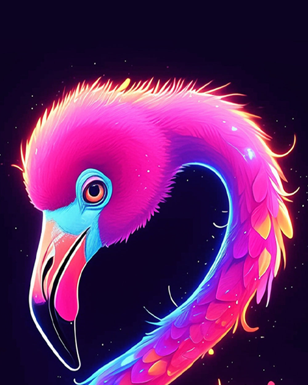 Gloeiende Flamingo Diamond Painting