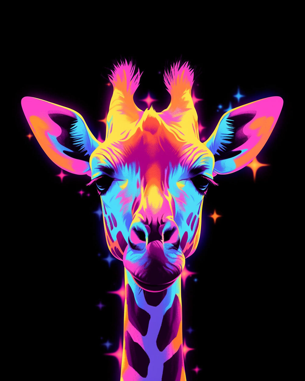 Gloeiende Giraffe in het Donker Diamond Painting