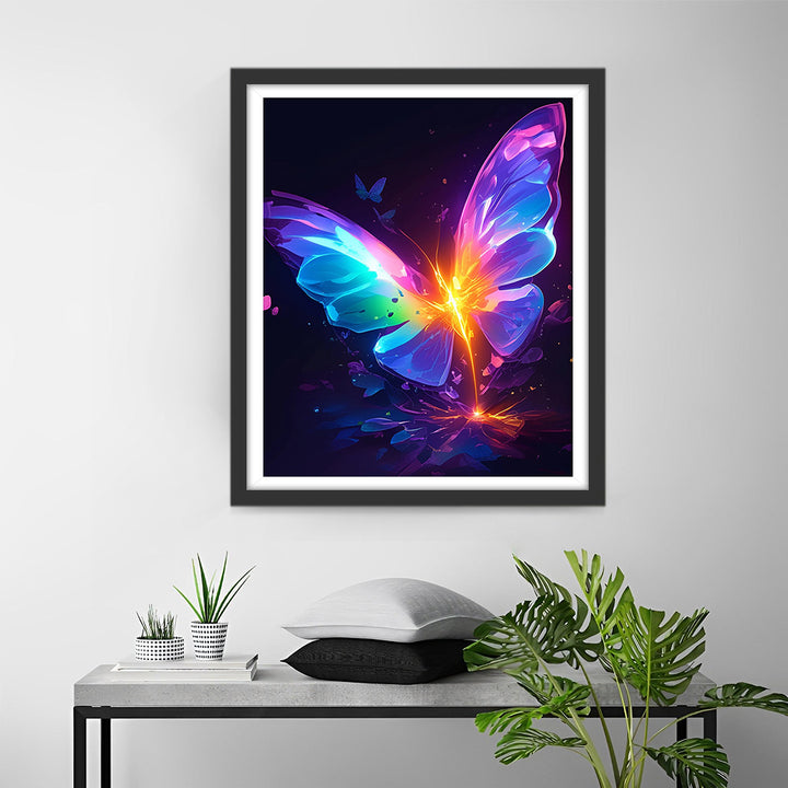 Gloeiende Vlinder in het Donker Diamond Painting