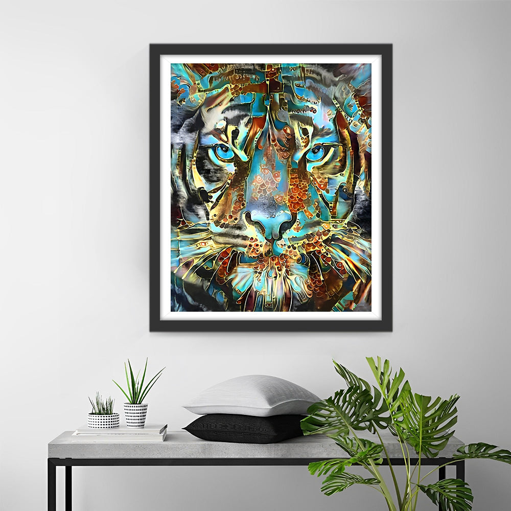 Gouden en Groene Tijger Diamond Painting