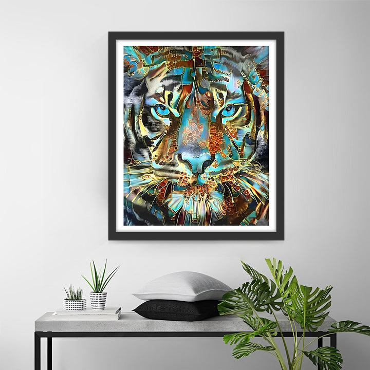 Gouden en Groene Tijger Diamond Painting
