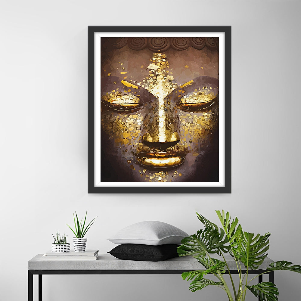 Gouden Gezicht van Boeddha Diamond Painting