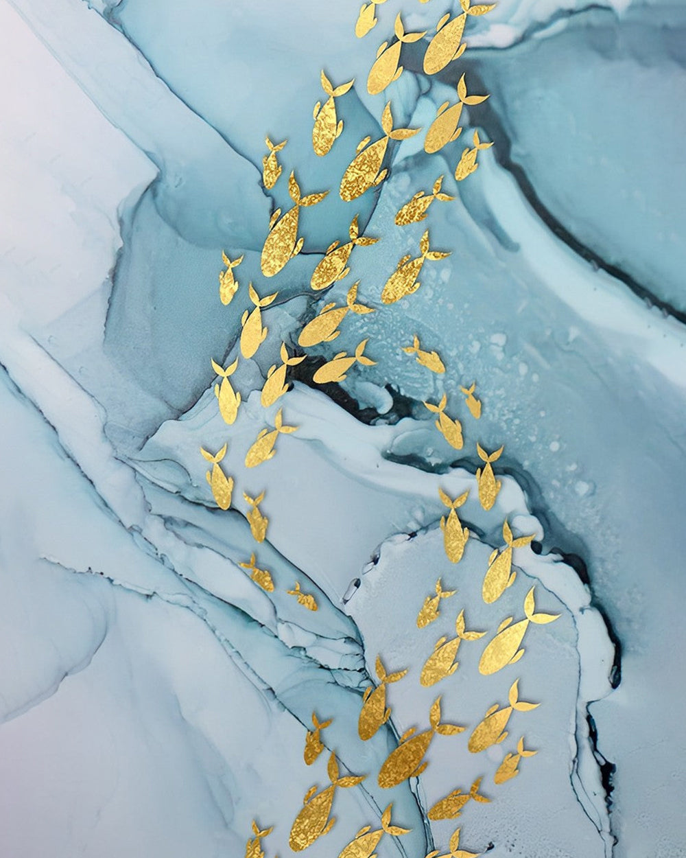 Gouden Vis in Blauw Water Diamond Painting