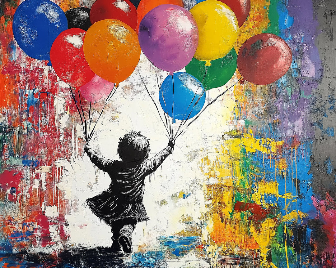 Graffiti Meisje met Kleurrijke Ballonnen Diamond Painting