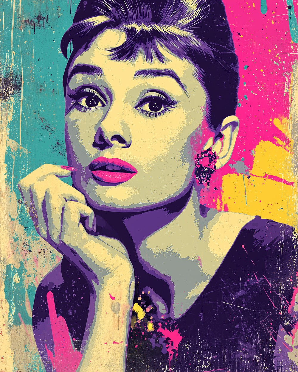 Graffiti Stijl Audrey Hepburn Diamond Painting