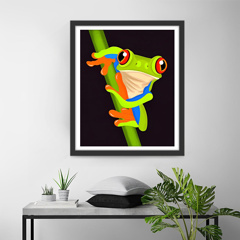 Groene Kikker met Rode Ogen Diamond Painting