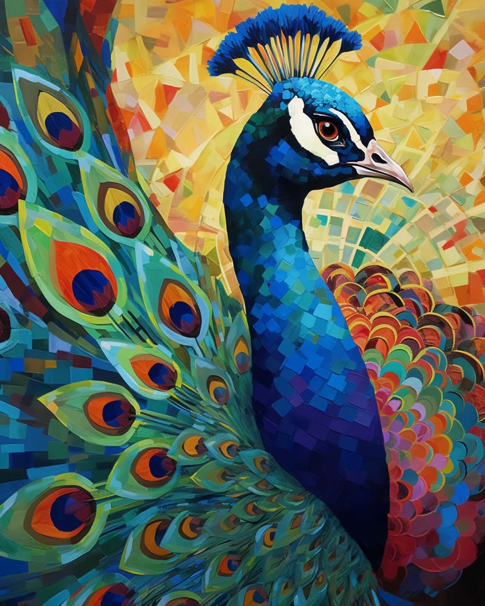 Groene Pauw Diamond Painting
