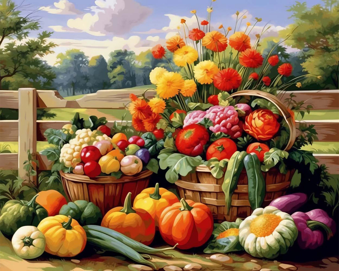 Groenten en Bloemen Diamond Painting