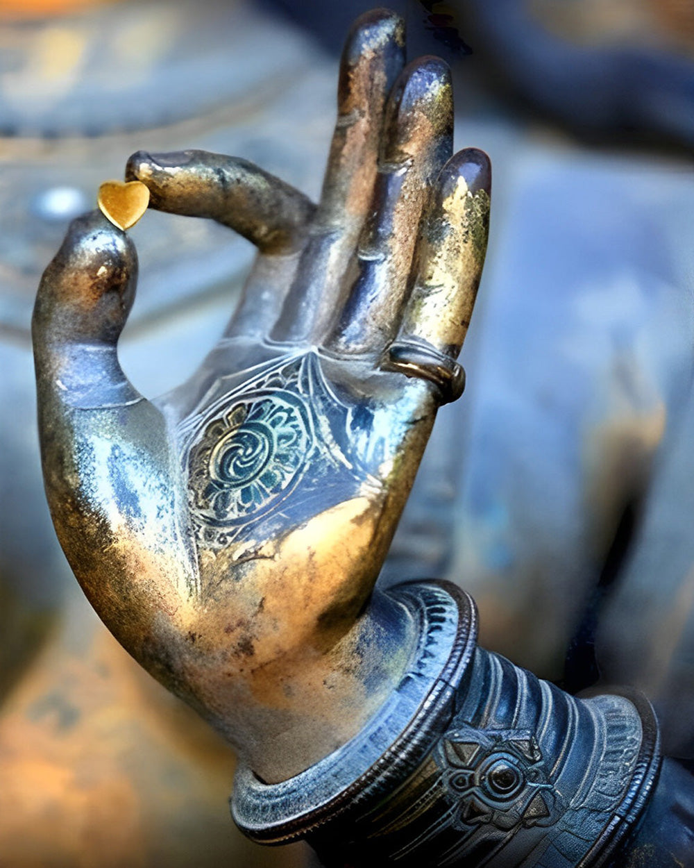 Hart in de Hand van het Boeddhabeeld Diamond Painting