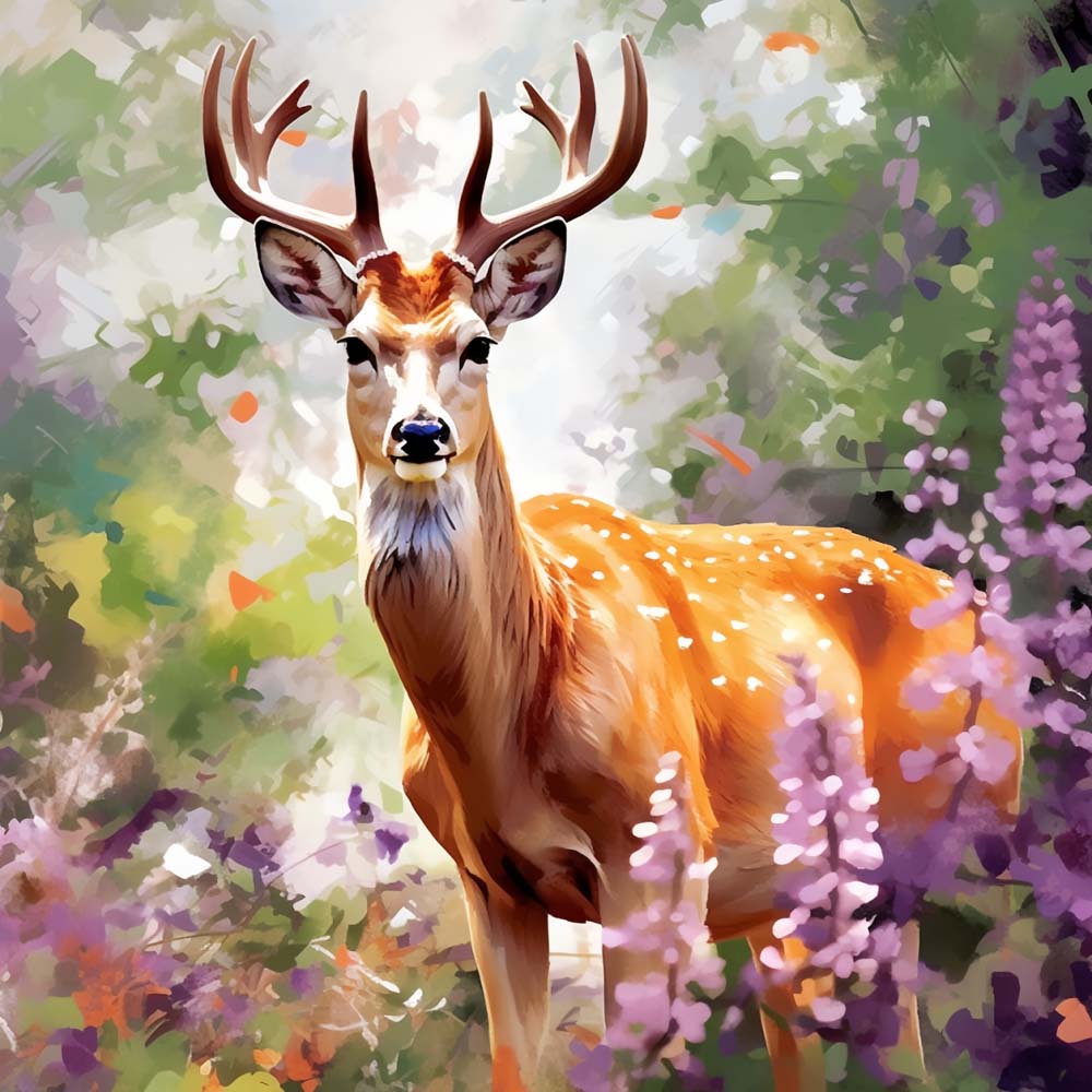 Hert in de Tuin Diamond Painting