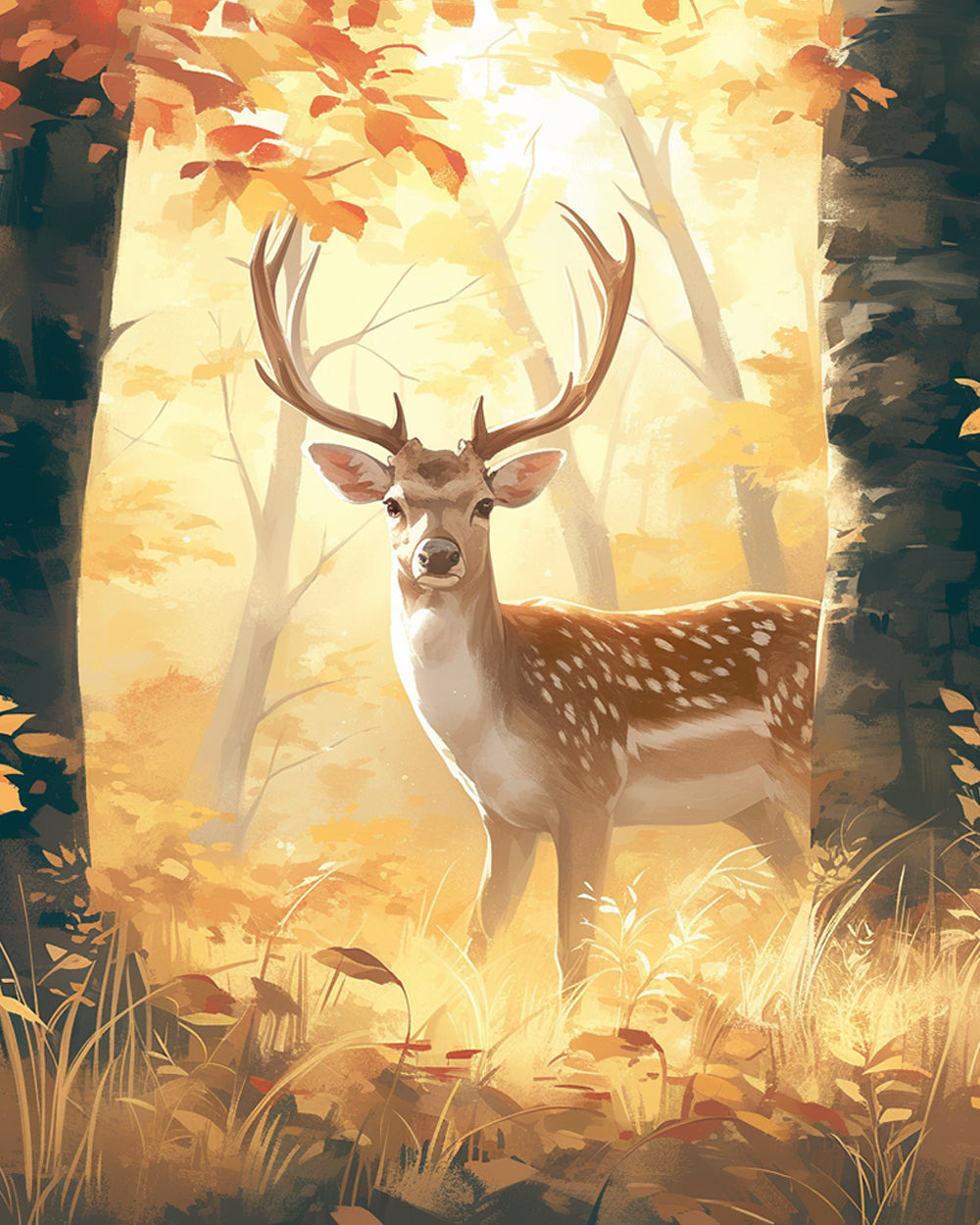 Herten in het Bos Diamond Painting