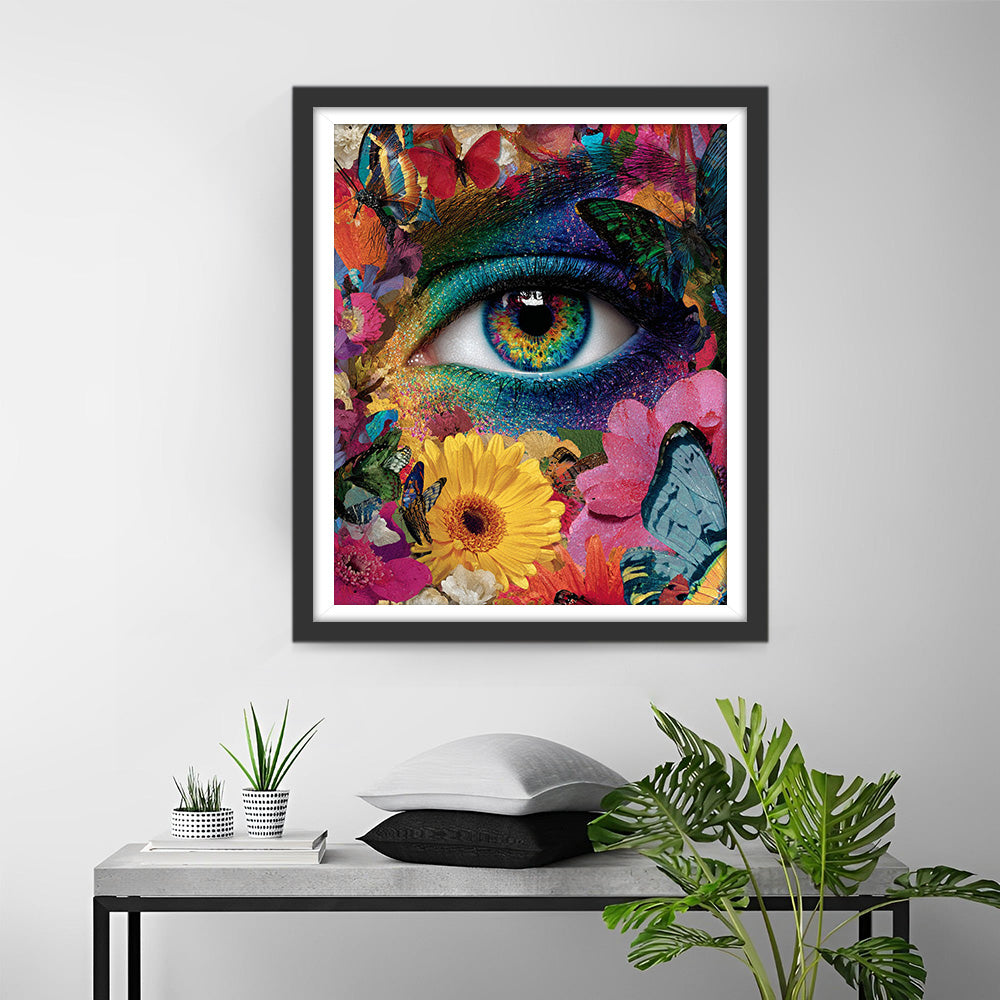 Het Oog Omgeven door Vlinders Diamond Painting