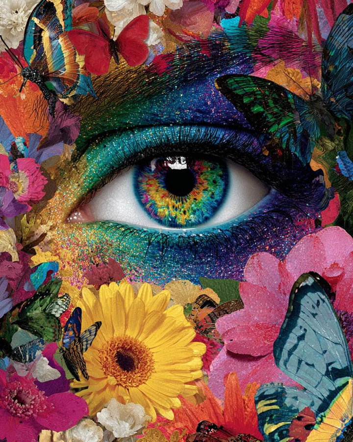 Het Oog Omgeven door Vlinders Diamond Painting