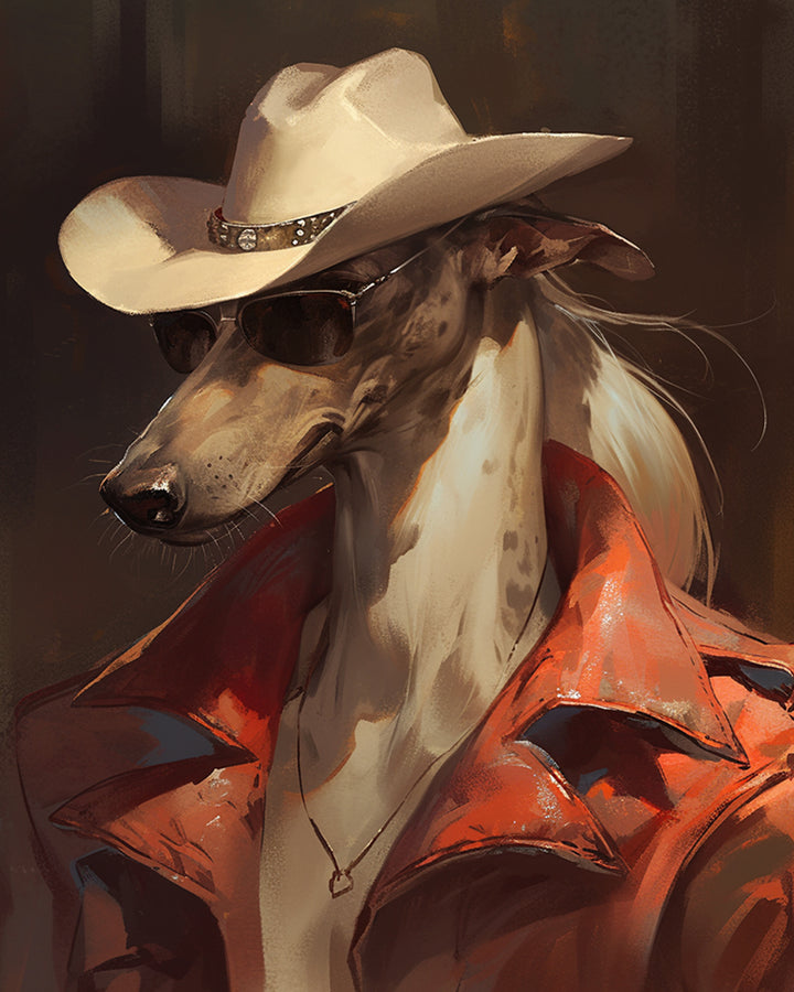 Hond in Western Cowboystijl Diamond Painting