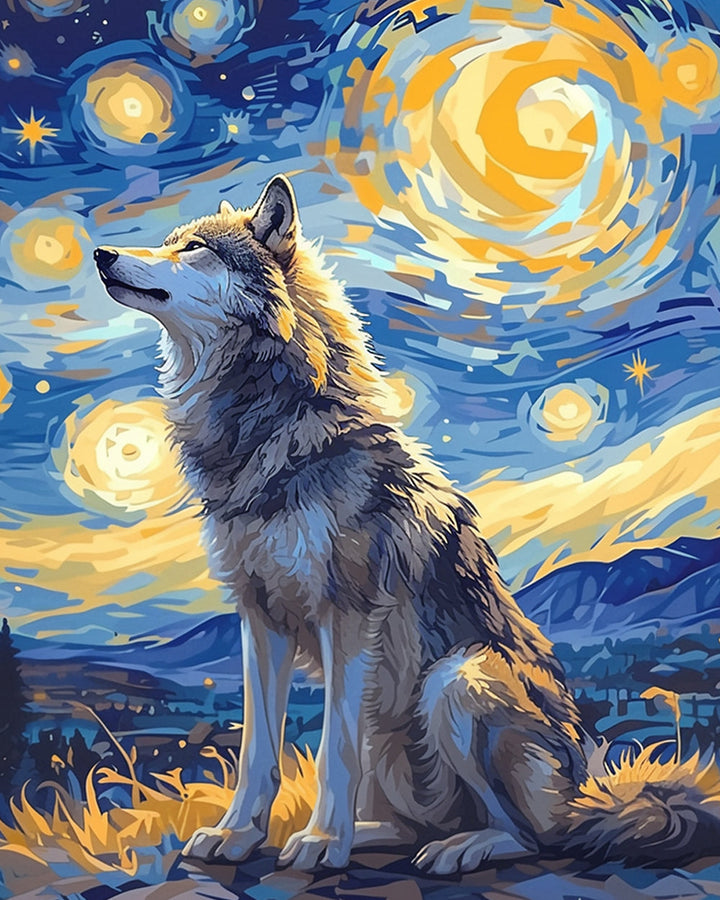 Hond onder de Sterren Diamond Painting