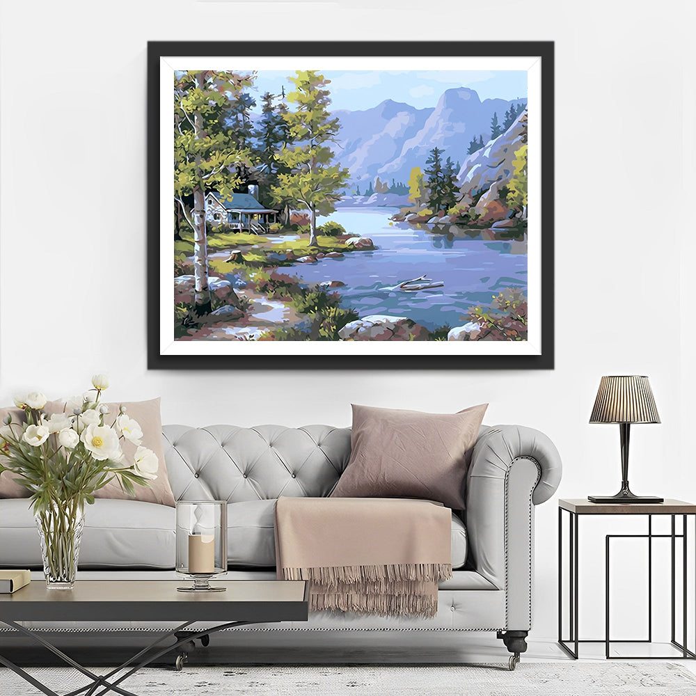 Huisje aan het Meer Diamond Painting