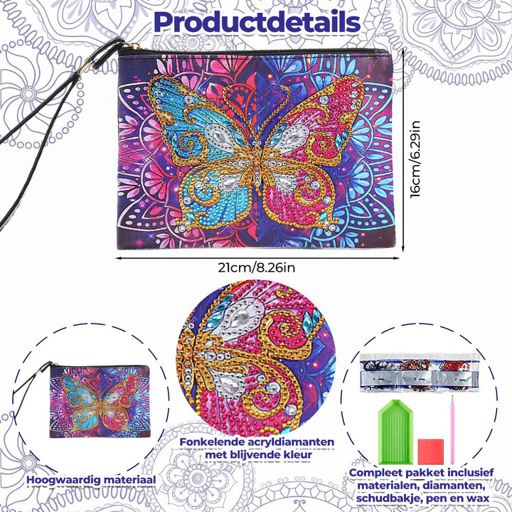 IJs en Vuur Vlinder Diamond Painting Polstas