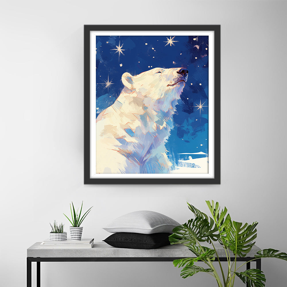 IJsbeer in Opperbeste Stemming Diamond Painting