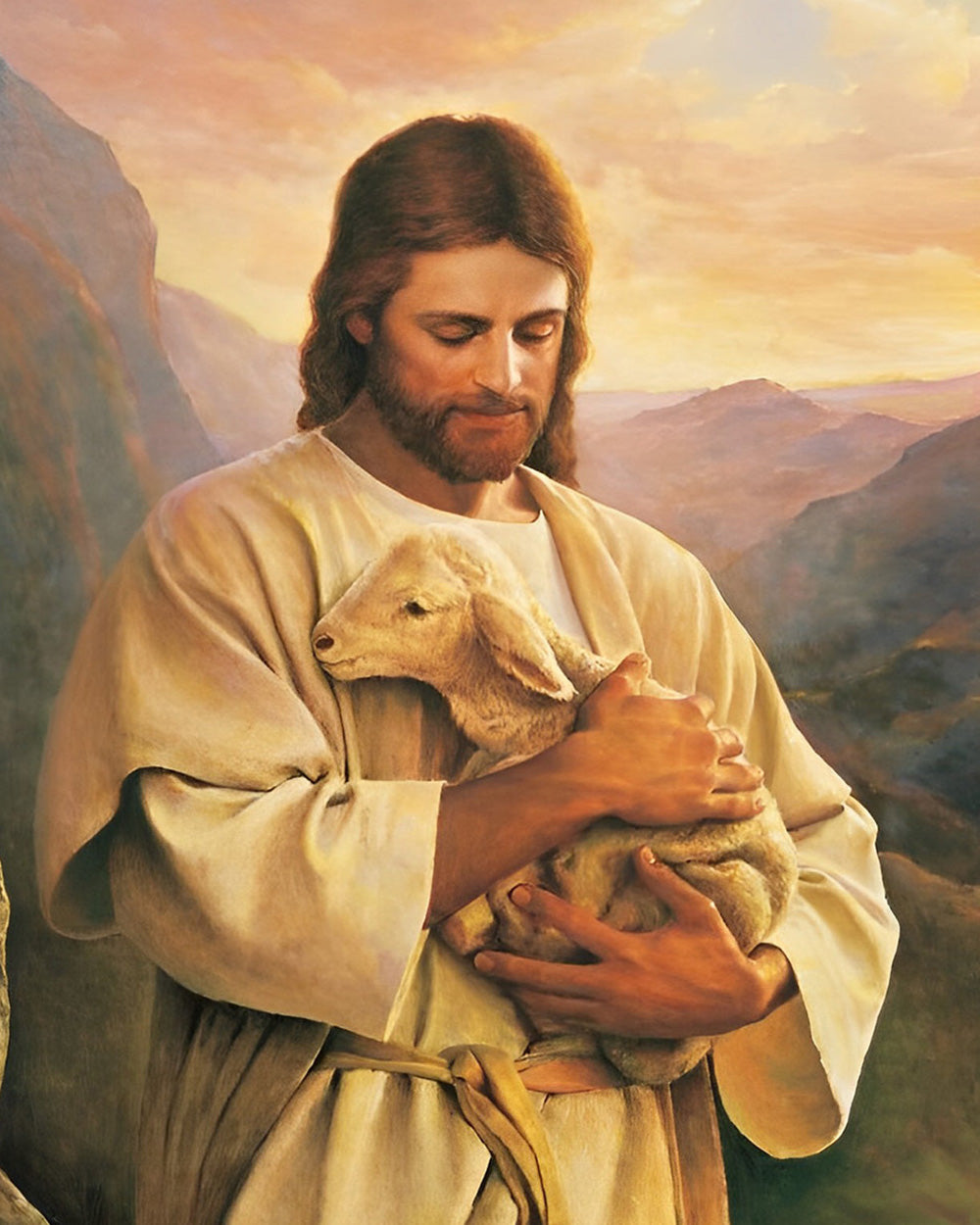 Jezus de Herder en de Schapen Diamond Painting