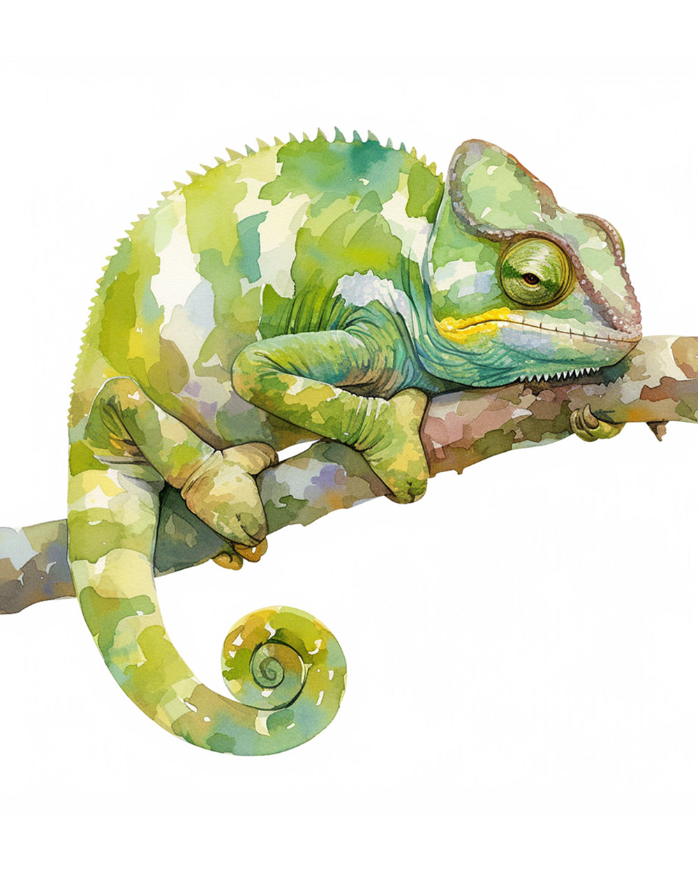 Kameleon op een Tak Diamond Painting