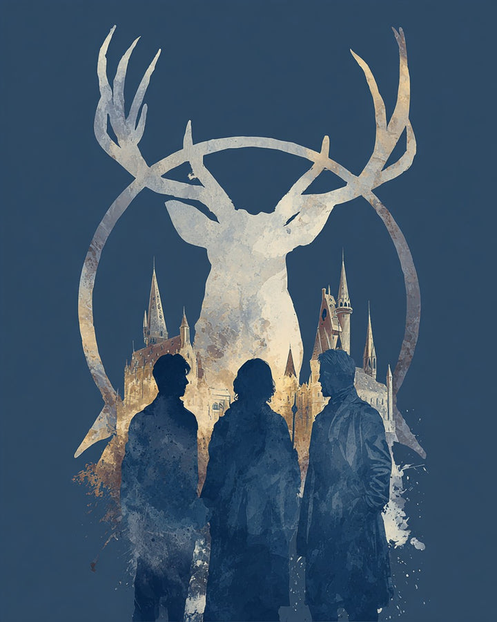 Kasteel met Hertenthema en Mensen Diamond Painting