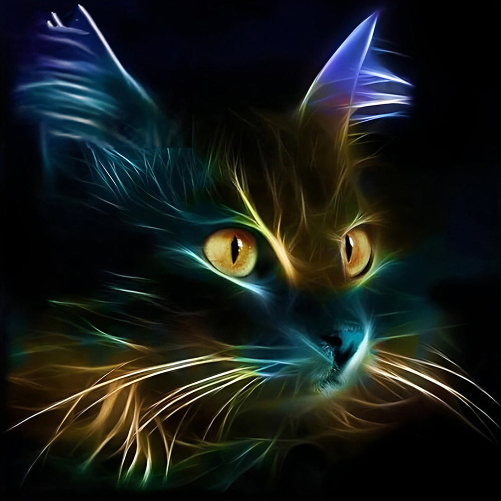 Kat Gloeiend in het Donker Diamond Painting