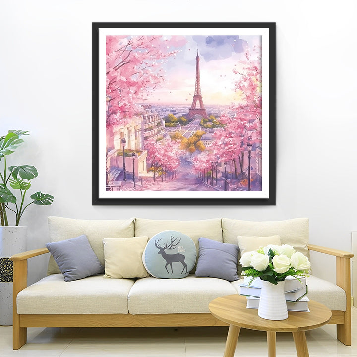 Kersenbloesems en het Iconische Bouwwerk Diamond Painting