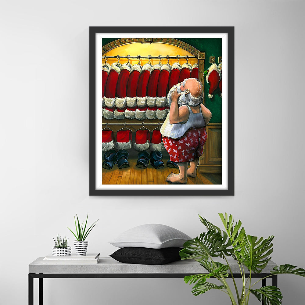 Kerstman Die Zijn Pak Uitzoekt Diamond Painting