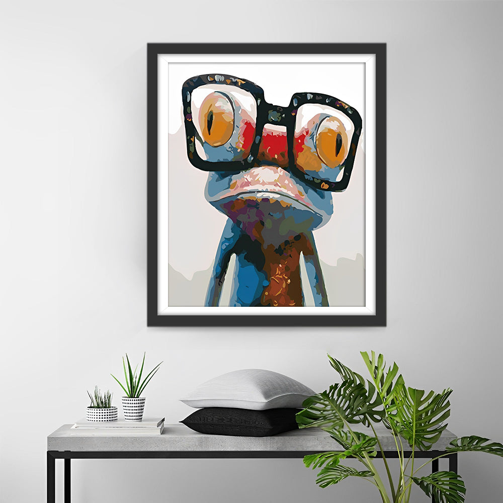 Kikker met Brillen Diamond Painting