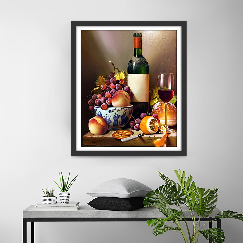 Klassieke Wijn en Fruit Diamond Painting