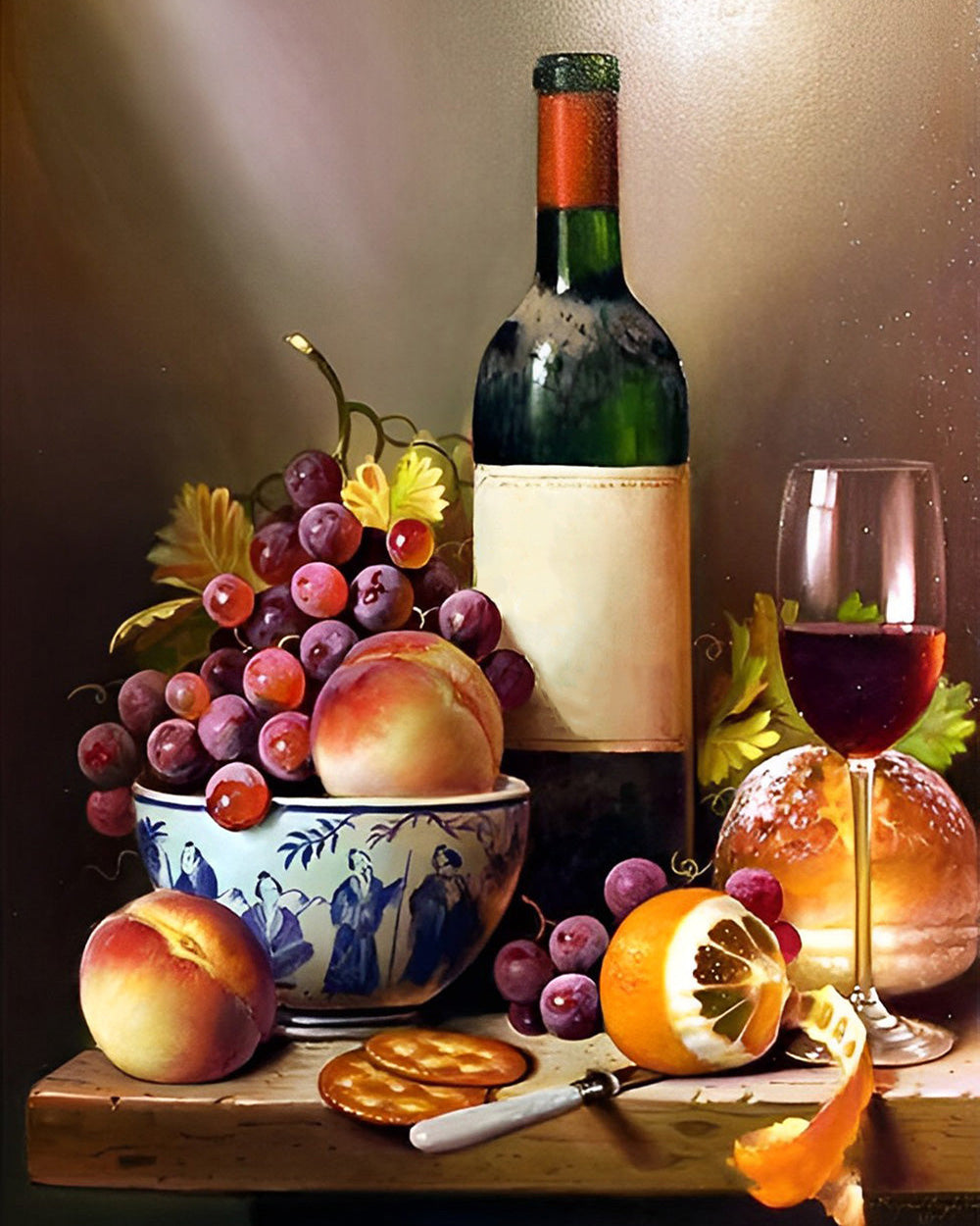 Klassieke Wijn en Fruit Diamond Painting