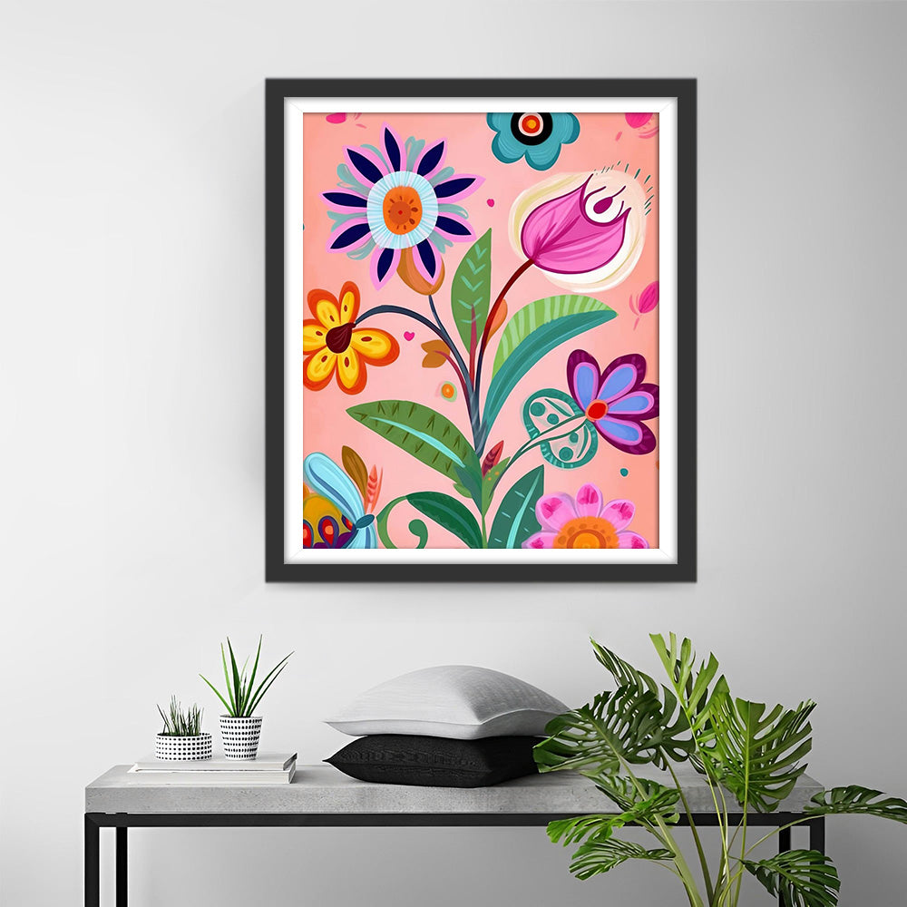 Kleine Cartoon Bloemen Diamond Painting