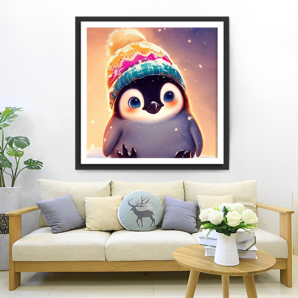 Kleine Pinguïn met Wolmuts Diamond Painting