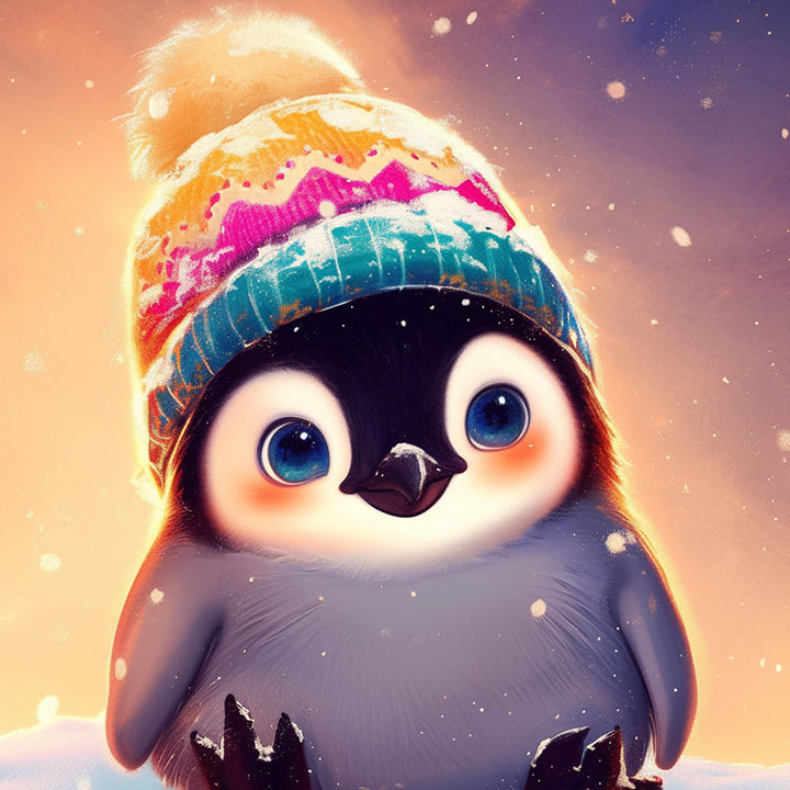 Kleine Pinguïn met Wolmuts Diamond Painting