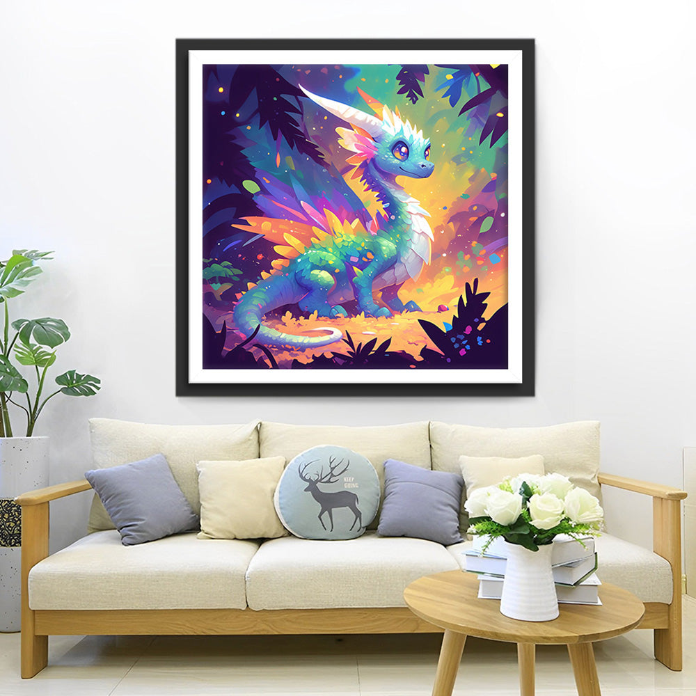 Kleurige Draak in de Jungle Diamond Painting