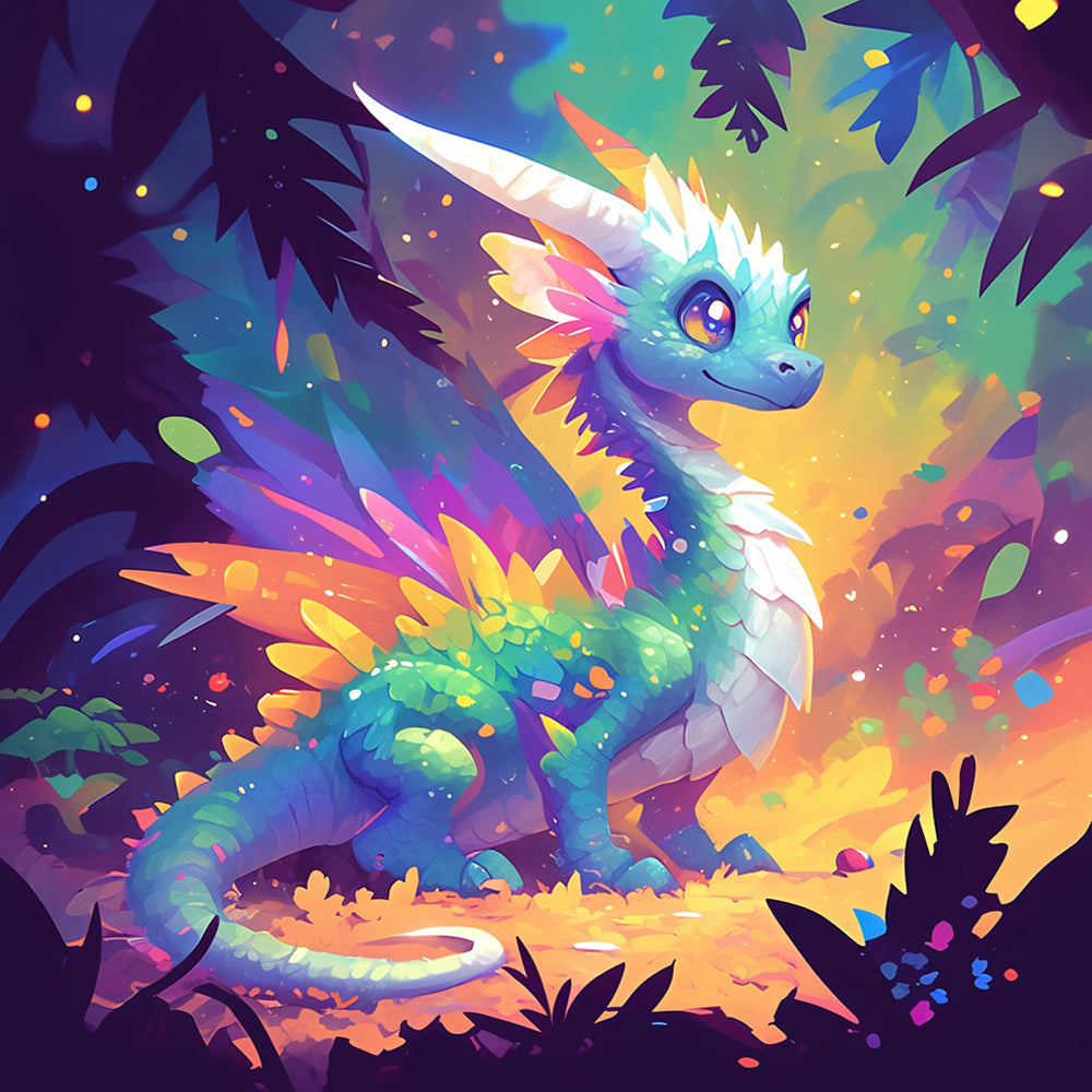 Kleurige Draak in de Jungle Diamond Painting