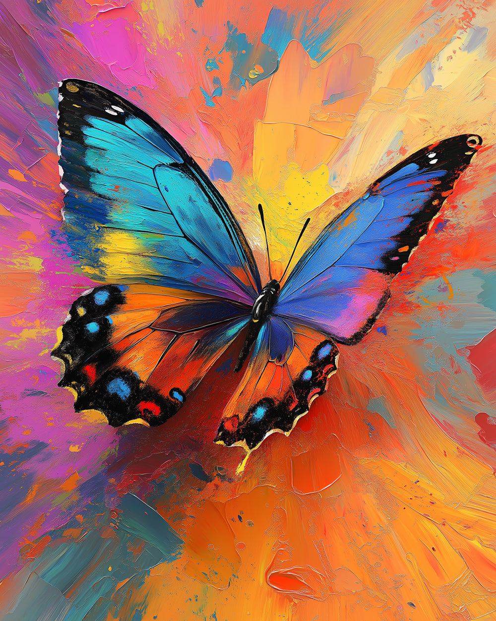 Kleurige Vlinder Vliegend Diamond Painting
