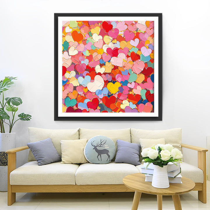 Kleurrijk Feest van Hartvormen Diamond Painting