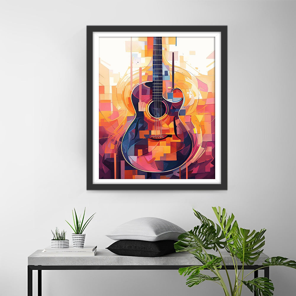Kleurrijke Abstracte Gitaar Diamond Painting